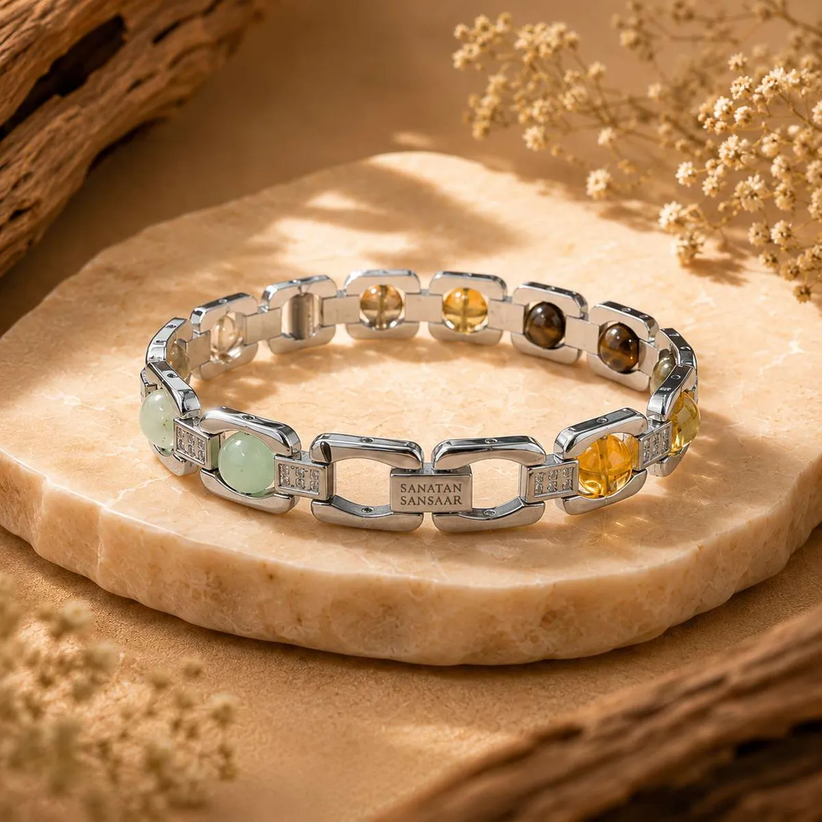 Dhan Yog Panchatattva Bracelet with FREE Selenite Shree Yantra Charging Plate